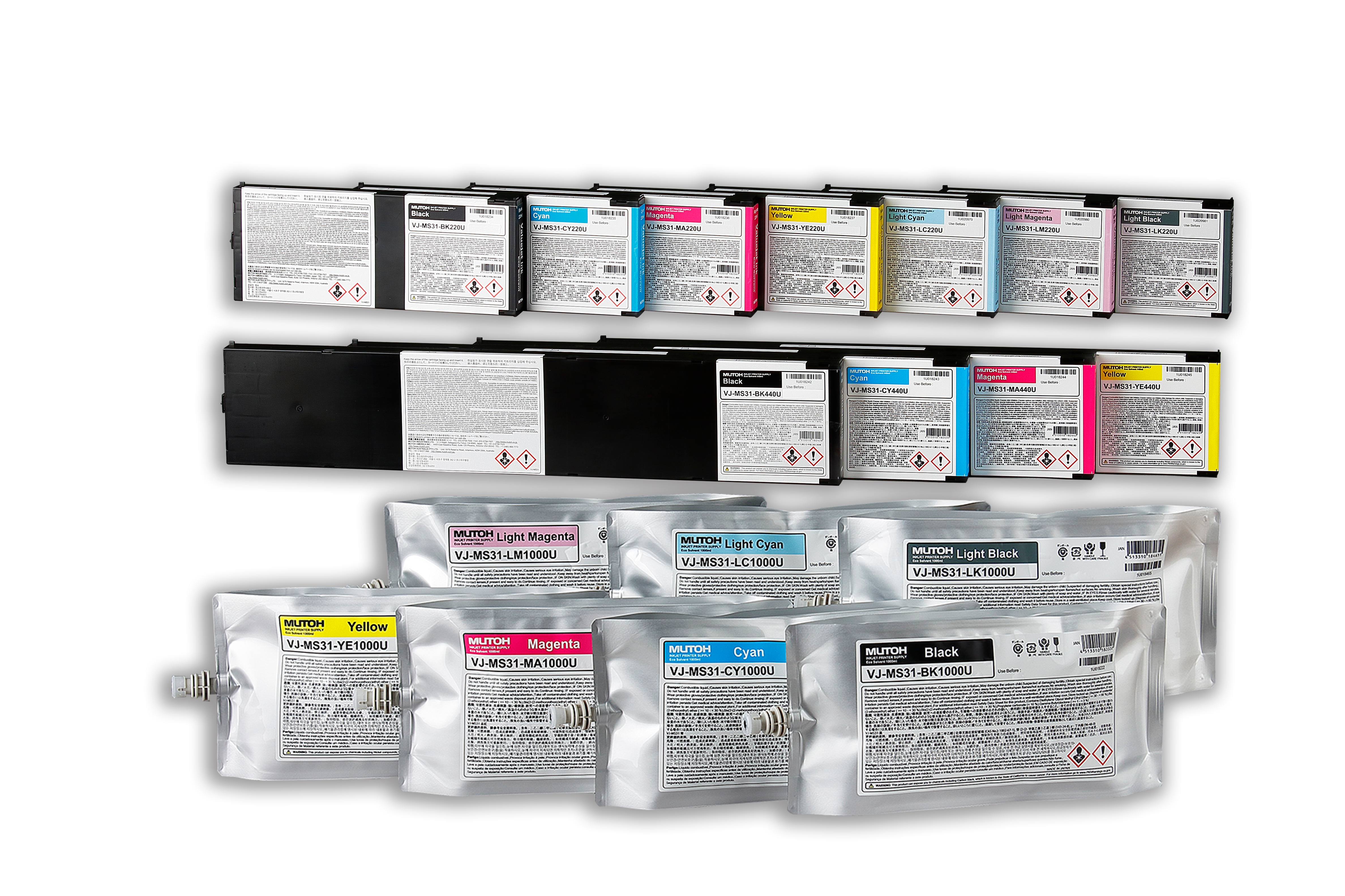 Mutoh Solvent Ink MS31 – 220ml Cartridges